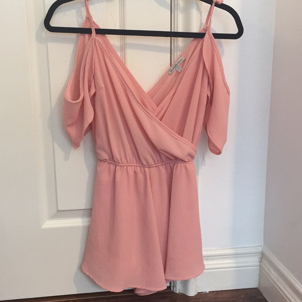 Off the shoulder blush romper